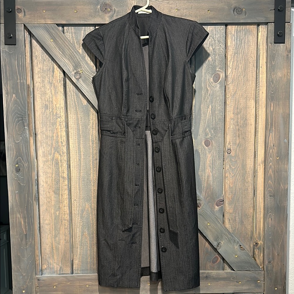 Charcoal Button-Down Dress